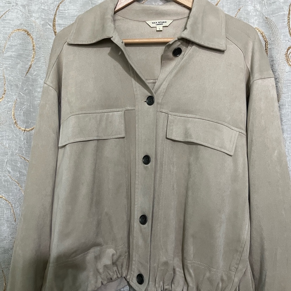 Max Studio Beige Button-Up Jacket - image 4
